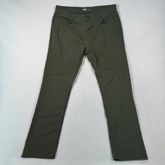 Old Navy Jeans Mens 36X32 Green Slim Straight Leg High Rise - Picture 1 of 9